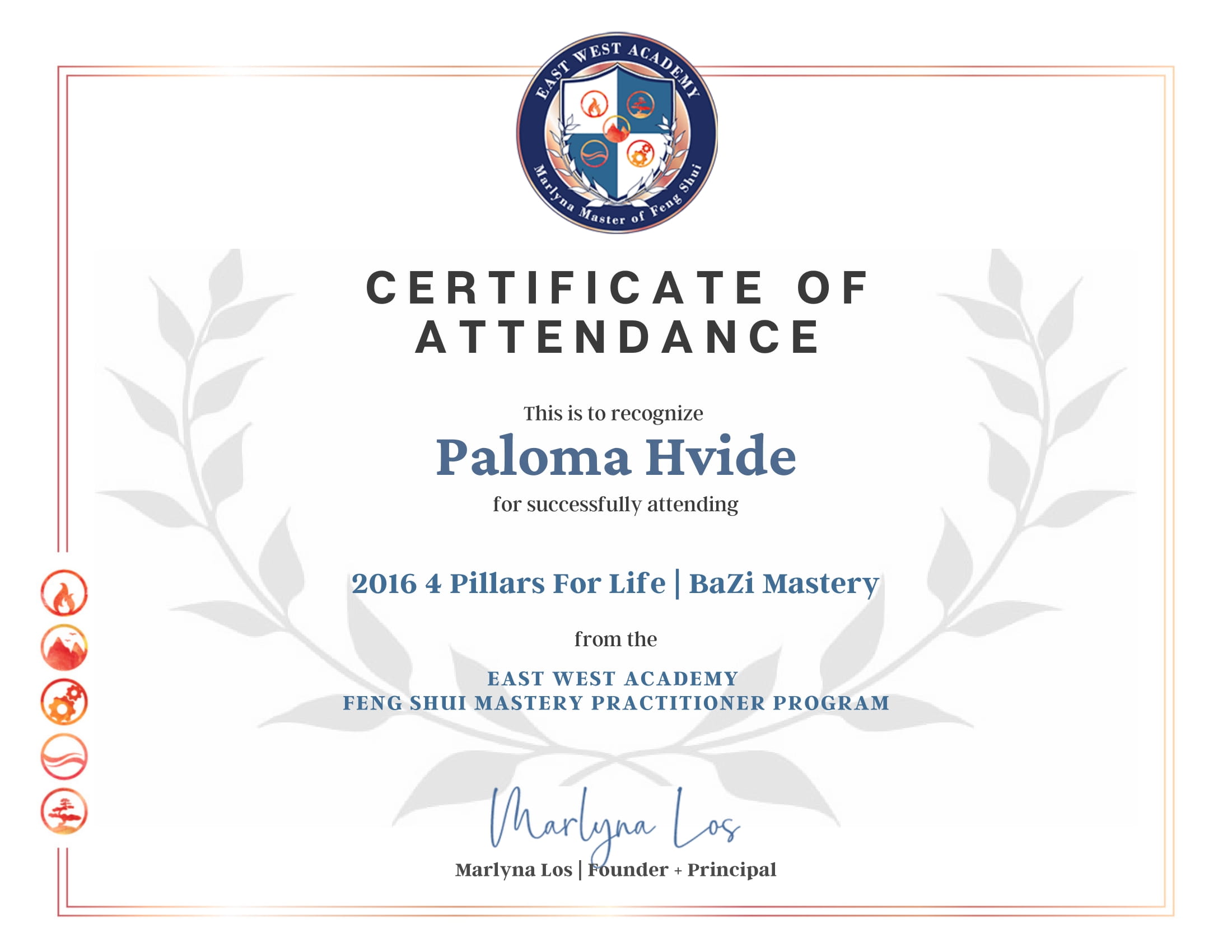 Paloma Certificate BaZi For Life Mastery-1